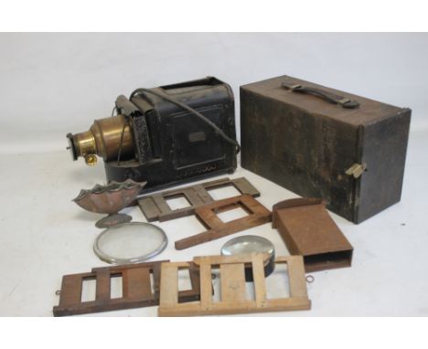 A VINTAGE W. F. ARCHER &amp; SONS MAGIC LANTERN together with another part lantern etc.  A/F