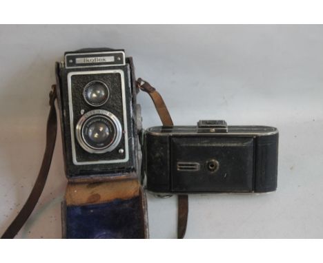 AN IKUFLEX TWIN LENS CAMERA AND AN AGFA CAMERA