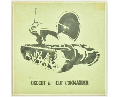 Onecut
Cut Commander, 1998
Banksy 'Tank' cover art work
12" EP pressed by Hombre Records on black vinyl
31cm x 31cm (12" x 12