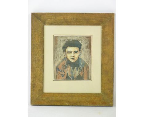 Wyn Casbolt (1914-1963)PORTRAIT OF A BOYSigned and dated '58 u.r., mixed media25 x 21cm