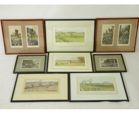 Eight various framed hunting prints
