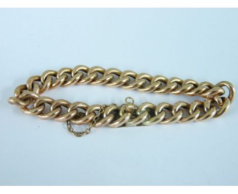 An American gold curb chain bracelet, circa 1900, marked 10c