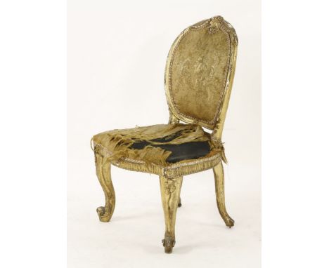 A giltwood single chair, in the manner of Thomas Chippendale, circa 1765
