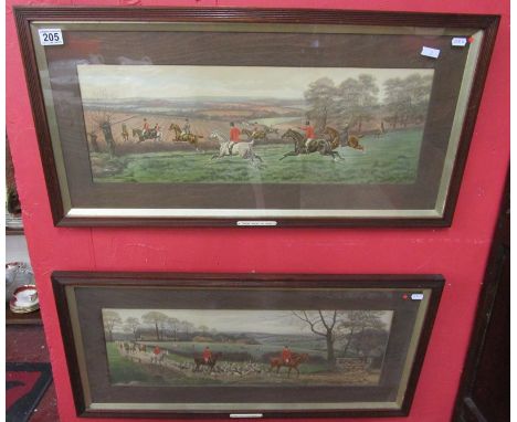 Pair of hunting prints 'From Scent to View' &amp; 'Off to the Meet' by E A S Douglas