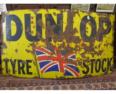 Large enamel Dunlop Tyre sign