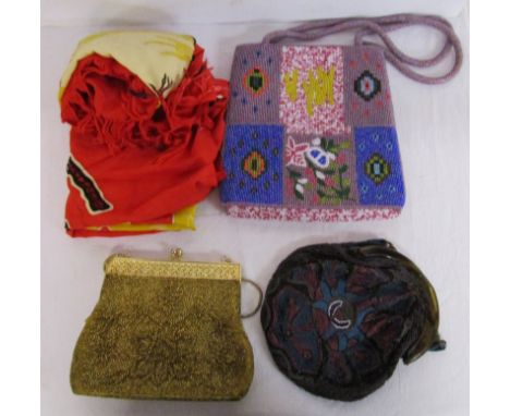 Box of vintage purses &amp; scarves