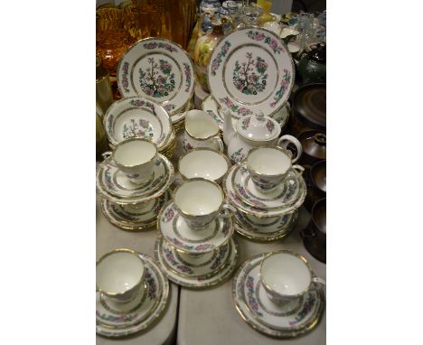 A Duchess six setting breakfast set , comprising fruit bowls, dinner plates , teapot , milk and sugar  cups and saucers ; etc