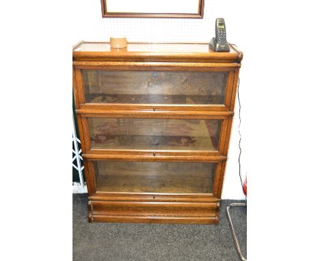 An early 20th Century three section Globe Wernike bookcase,  c1930