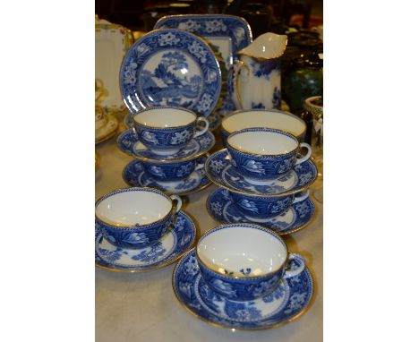 A Wedgwood Fallow Deer pattern part tea service, for six, printed marks