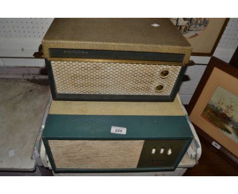 A vintage Civic 999 portable record player; a vintage Philips portable  record player (2)