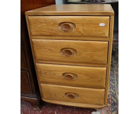 Ercol blonde chest of drawers - Approx W: 47cm D: 43cm H: 69cm