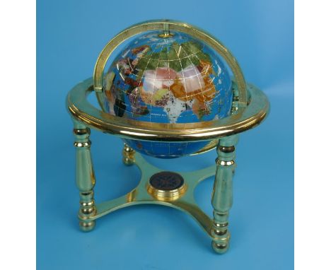 Small semi-precious gem stone globe