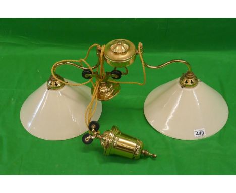 Rise and fall brass centre light