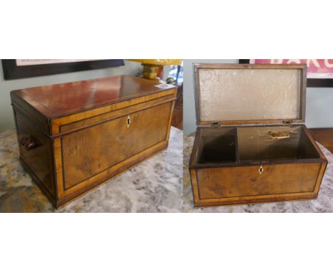Inlaid walnut tea caddy