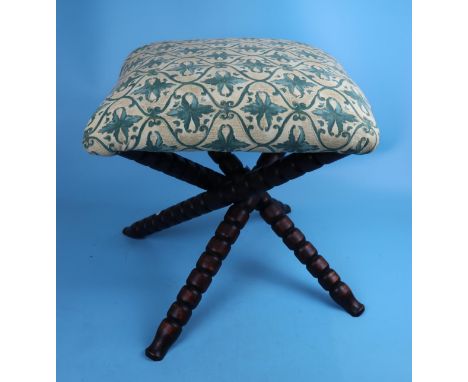 Bobbin turned cross legged stool