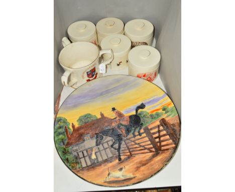 A 'GUINNESS' ADVERTISING TYG, height 12cm, five Carltonware covered storage pots, to include Guinness Toucan on one and a 'Di
