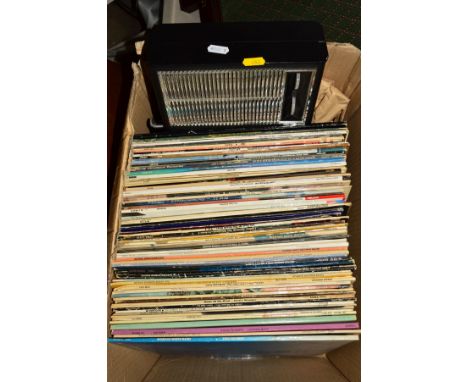 TWO BOXES CONTAINING ONE HUNDRED L.P'S AND SINGLES, artists include The Chilites, Jackson 5, The Beach Boys, etc and a Philip
