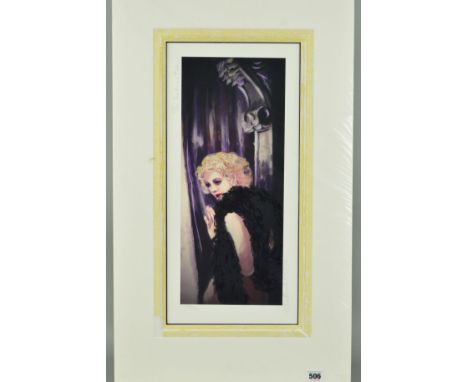LAWRENCE LLEWELYN-BOWEN 'THE FEATHER BOA', a limited edition print 396/495, signed and titled in pencil, mounted, unframed, a