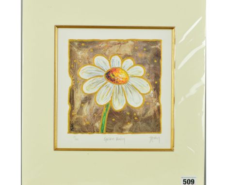 KELLY JANE 'GOLDEN DAISY', a limited edition print 29/500, signed and titled in pencil, mounted, unframed, approximate size 2