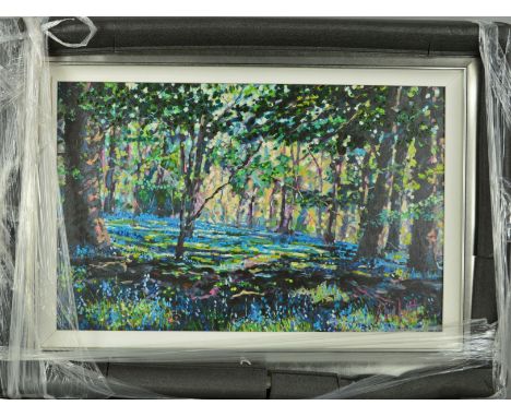 TIMMY MALLETT 'BLUEBELL SHADOWS', a limited edition print on canvas signed verso, 68/195, hand embellished, framed, approxima