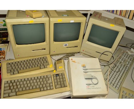 THREE APPLE MACINTOSH VINTAGE COMPUTERS, these are a Macintosh 1st generation with keyboard and mouse (failed PAT doesn't pow