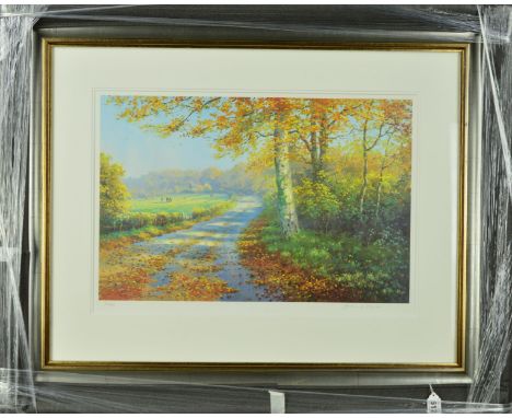 JAMES D.PRESTON 'GOLDEN DAYS', a limited edition print 256/500, signed in pencil, mounted, framed and glazed, approximate siz