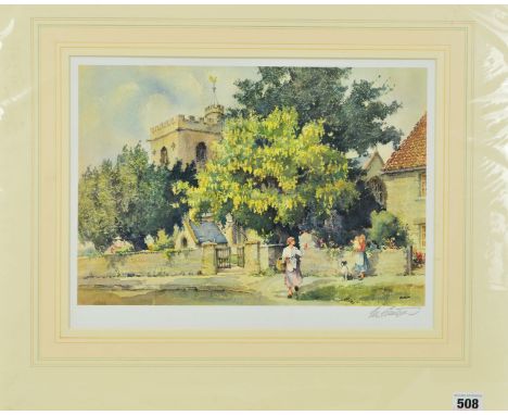 ERIC STURGEON 'DRAYTON, SOMERSET', a signed print, mounted, unframed, approximate size 27cm x 36cm (A)