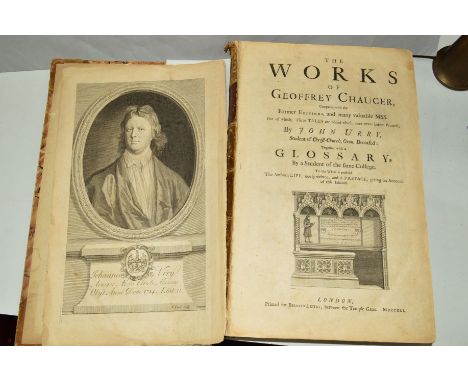 THE WORKS OF CHAUCER, published by Bernard Lintot, 1721, the first John Urry edition using Roman rather than the usual Gothic