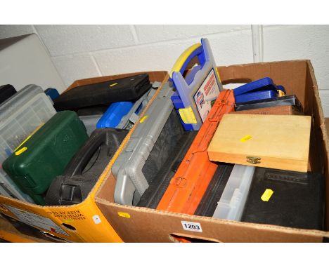 TWO BOXES OF CASED DIY TOOLS comprising of drills, screws, socket sets, etc (2)