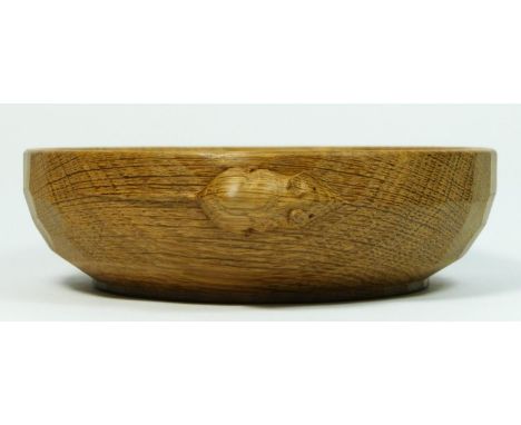 Robert "Mouseman" Thompson of Kilburn, a carved oak bowl, of circular form, the signature mouse carved to the exterior, engra