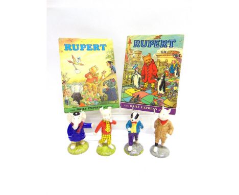 FOUR BESWICK LIMITED EDITION FIGURES FROM THE RUPERT SERIES,  including 'Rupert Bear' numbered 26/1920; 'Podgy Pig', numbered