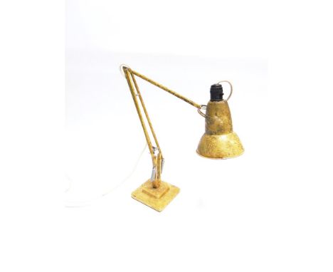 A HERBERT TERRY ANGLEPOISE LAMP,  with square stepped platform base, marked 'THE ANGLEPOISE PAT IN UK AND ABROAD' and 'MADE B