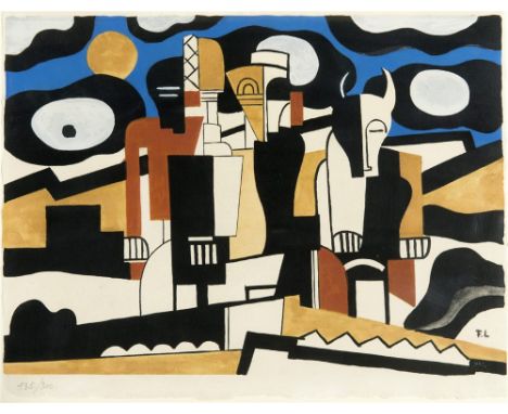 FERNAND LEGER (French 1881-1955) La Creation du Monde, a set design, colour print on handmade paper, limited edition 185/300,