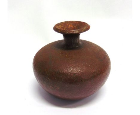 WAISTEL COOPER (BRITISH, 1921-2003): a stoneware lamp base of squat globular form with flared neck, etched signature 'waistel