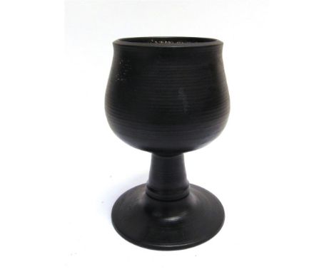 A STUDIO VASE IN THE MANNER OF HANS COPER,  shaped as a large goblet, 23cm high, impressed to base 'Newport Pottery Barnstapl