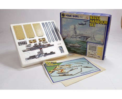Triang Minic Ships Naval Harbour set comprising of 2 Ships with various accessories. NM to M.