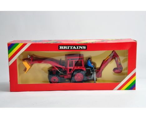 Britains Farm 1/32 No 9603 Autoway Volvo BM Tractor with Front Loader and Rear Digger Set. M in G to VG Box. 