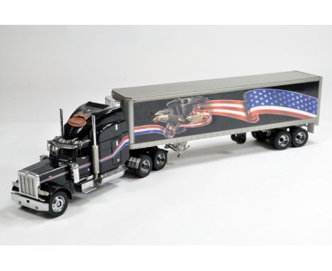 Franklin Mint Large Scale Precision Model Peterbilt Tractor Unit with Fridge Trailer. Mirrors loose in cab. 