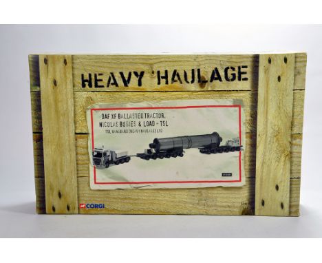 Corgi 1/50 No. CC13209 Heavy Haulage Set comprising DAF XF Ballasted Tractor, Nicolas Bogie and Load. TSL. NM to M in Box.