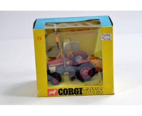 Corgi Toys No. 73 Massey Ferguson 165 Tractor with Saw Attachment. NM in VG to E Box.