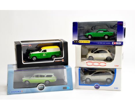 A group of diecast car models comprising Corgi, Oxford and IXO issues including various issues. 1/43 scale. M in Boxes. (5)