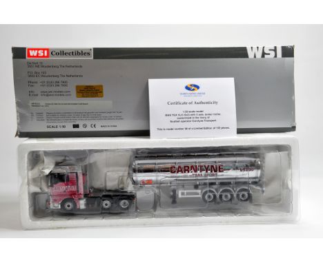 WSI 1/50 Diecast Truck comprising Search Impex MAN TGX XLX 6X2 with 3 Axle Tanker. Carntyne Transport. Ltd Edition No. 98 of 