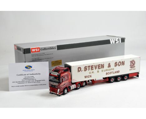 WSI 1/50 for Search Impex Volvo FH Globetrotter Highland Prince with Fridge Trailer in livery of D Steven and Son. Limited Ed