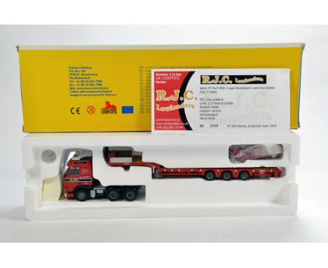 Liontoys 1/50 scale for Tematoys (DMB) Volvo FH 6X4 with Nooteboom Low Loader. RJC Low Loaders. NM to M in Box.