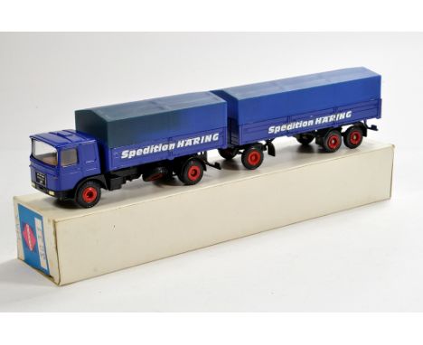 Conrad 1/50 MAN Bussing Truck and Trailer Set. Spedition Haring. NM to M in Box.