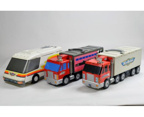 Trio of Large Scale Micro Machine Plastic Trucks / Cases. (3)