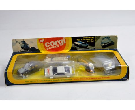 Corgi Juniors No. 3030 James Bond gift set taken from the film The Spy Who Loved Me. NM to M in VG to E box.