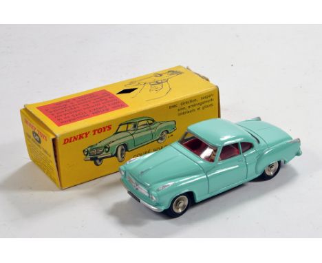 French Dinky No. 549 Borgward Isabella Coupe in pale turquoise with red interior. NM to M in F to G Box.