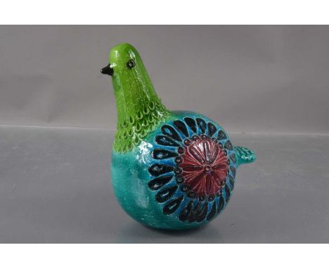 (ar) Mid-century modern Aldo Londi (1911-2003) art pottery 'Gallina' (hen bird) for Bitossi Italy, stoneware pottery with imp