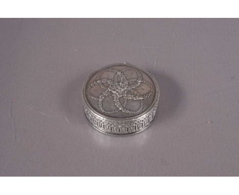 French silver snuff box, with chased floral design to hinged lid, gilded interior and French Minerva stike mark to body and l